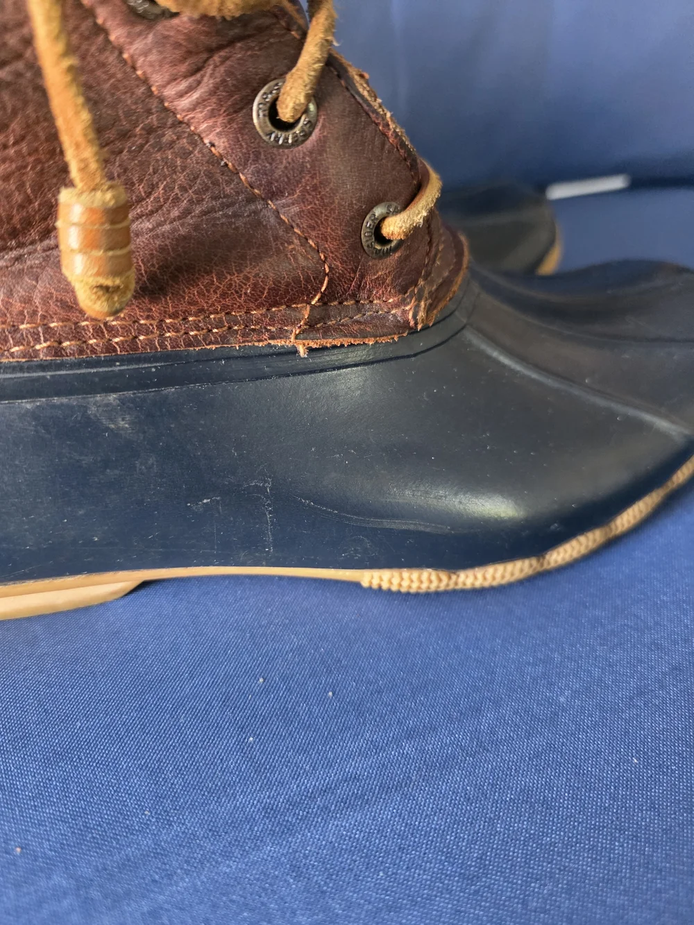 Sperry Saltwater Duck Boots STS91175 Brown Navy Waterproof Outdoor Women’s 7